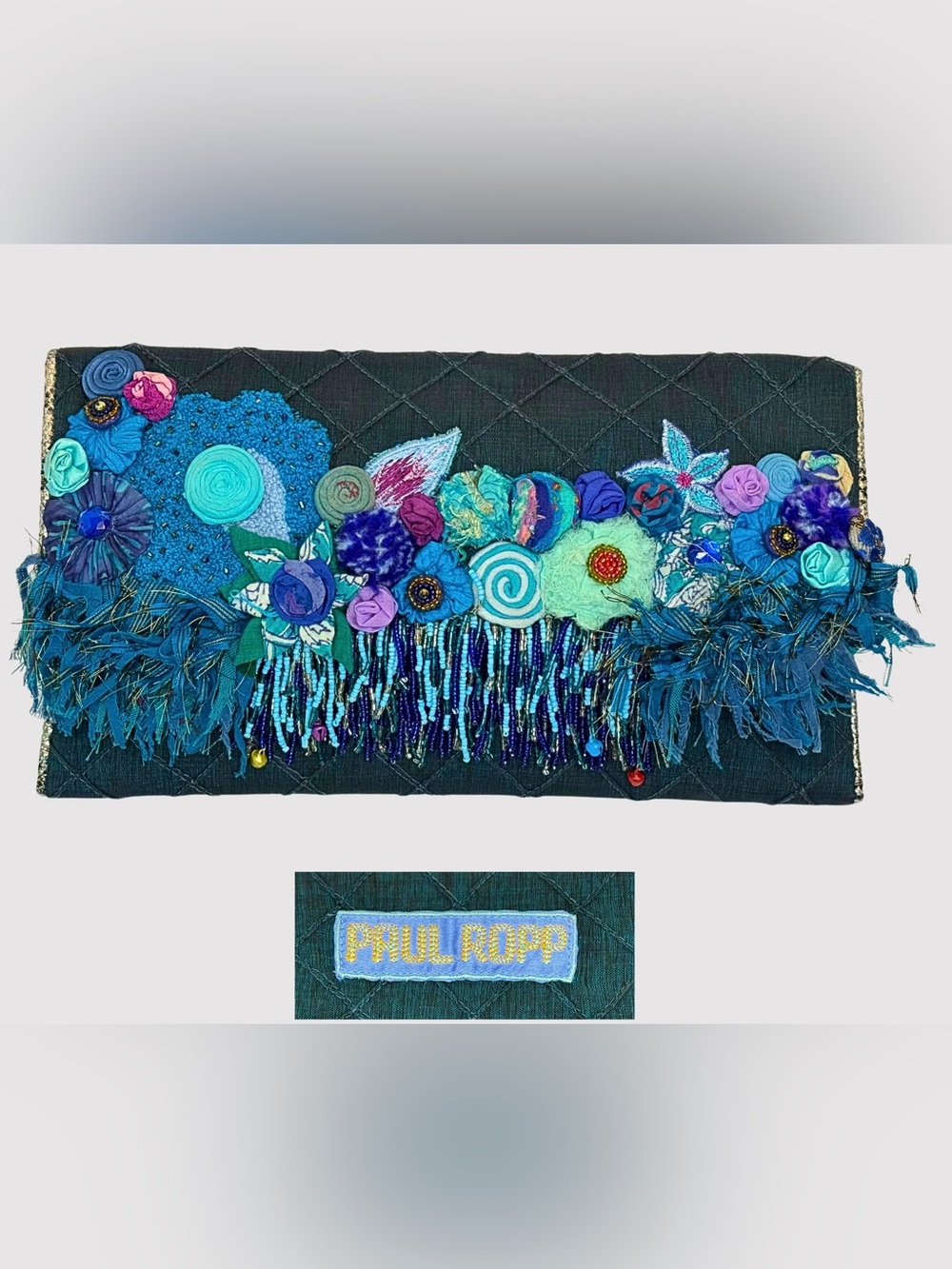 Vintage Y2K Paul Ropp Embellished Clutch Bag | Boho Mermaid Fairycore